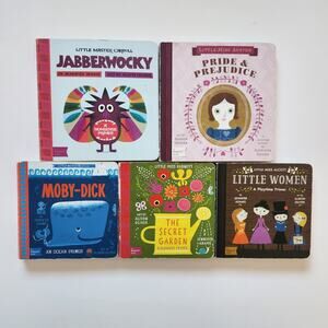 LOT x5 BabyLit Hardcover Board Books for Babies & Toddlers Women Moby Dick Prid